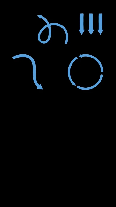 Animated Blue Arrow Set with Dynamic Motion on Black Background Stock Footage 339122835
