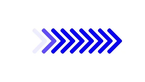 Animated blue arrows moving across white background in loop sequence for di.. Stock Footage 333032386