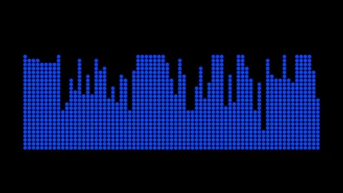 Animated Blue audio bar spectrum Isolated on black background. Stock Footage 302886111