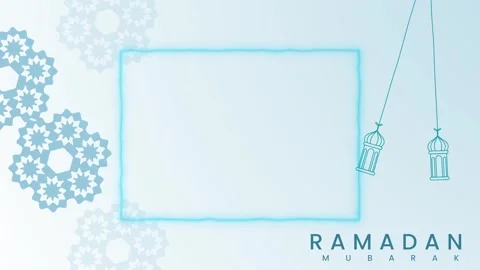 Animated blue background with islamic geometric patterns and ramadan kareem.. Stock Footage 325569925