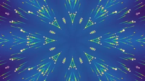 Animated Blue Background. Kaleidoscope. Loop Video stock 73823445