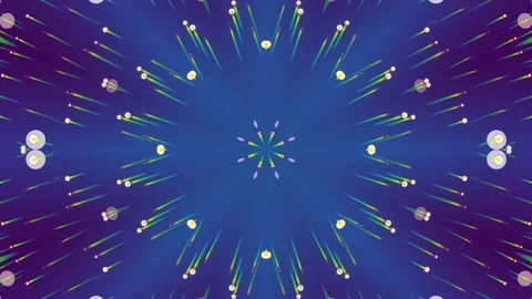 Animated Blue Background. Kaleidoscope. Loop Stock Footage 73824314