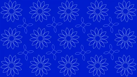 Animated blue background of rotating flowers Stock Footage 254793030