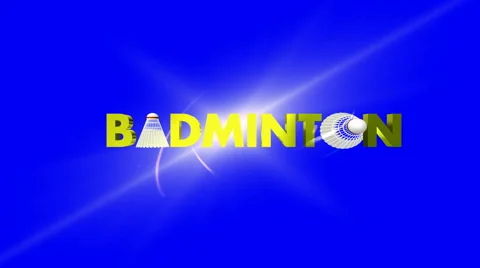 Animated blue badminton text with flair on green screen Stock Footage 63395894