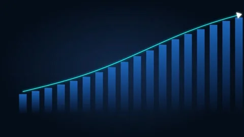 Animated Blue Bar Chart Showing Growth Trend Stock Footage 342791879