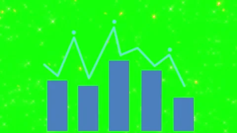 Animated blue bar graphs on green background with sparkling particles 스톡 동영상 337445873