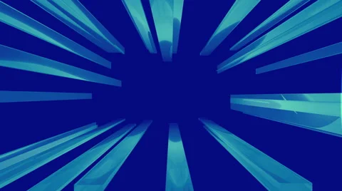 Animated blue bars transformed in the space Stock Footage 49641778