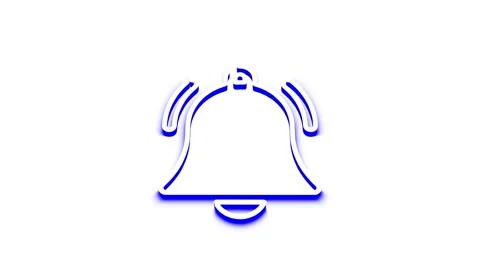 Animated blue bell icon ringing motion graphic, notification symbol alert r.. Stock Footage 341228789