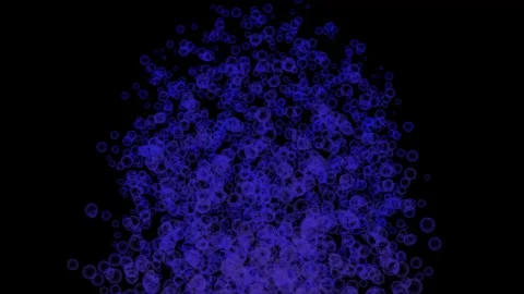 Animated Blue Bubbles - Black Background Stock Footage 265414651