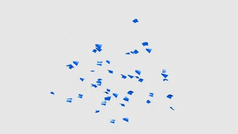 Animated blue bursting confetti on Alpha channel.  Stock Footage 278902360