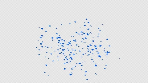 Animated blue bursting confetti on Alpha channel.  Stock Footage 278902923