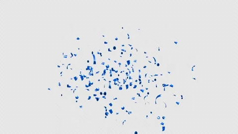 Animated blue bursting confetti on Alpha channel.  Stock Footage 278902995