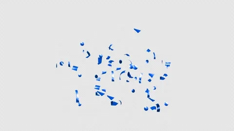 Animated blue bursting confetti on Alpha channel.  Stock Footage 278903036