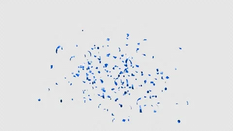 Animated blue bursting confetti on Alpha channel.  Stock Footage 278903182