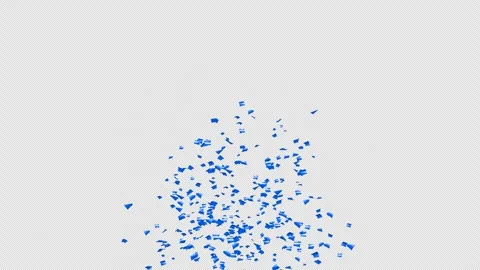 Animated blue bursting confetti on Alpha channel.  Stock Footage 278903887