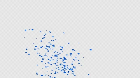 Animated blue bursting confetti on Alpha channel.  스톡 동영상 278903921