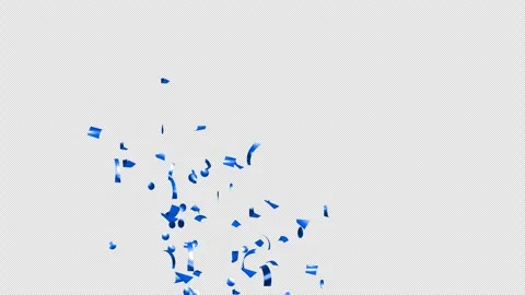 Animated blue bursting confetti on Alpha channel.  Stock Footage 278904413