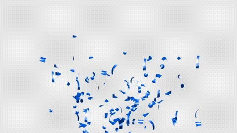 Animated blue bursting confetti on Alpha channel.  Stock Footage 278904804
