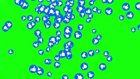 Animated blue like button on green screen background Stock Footage 299966918