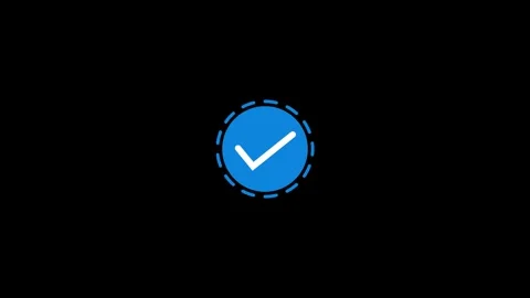 Animated Blue Check Icon for Approval Confirmation Visuals Stock Footage 314186424