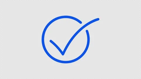 Animated Blue Checkmark Cross Icon Success Approved Done Line Drawing Loop Vídeos de archivo 337253626