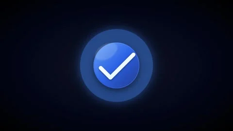 Animated blue checkmark on dark background, for ui ux, and digital verifica.. Stock Footage 337554404