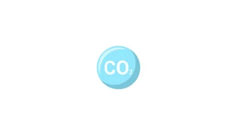 Animated blue CO2 carbon dioxide molecule sphere isolated on white backgrou.. Stock Footage 341308929