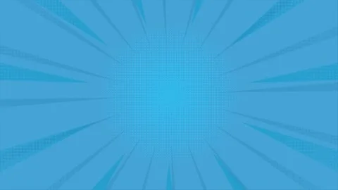 Animated blue comic background with starburst and halftone gradations Stock Footage 315140502