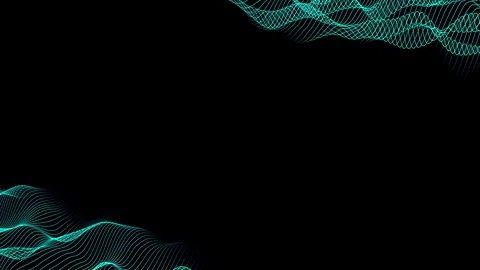 Animated blue digital wave on black. Abstract technological motion graphics. Stock Footage 320937008