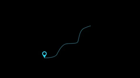 Animated blue dotted line tracking route with location pins appearing on bl.. 動画素材 331297592
