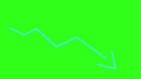 Animated blue electric arrow forming on a green screen background Video stock 335333510