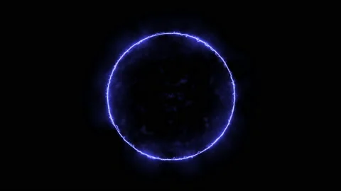 animated blue energy ring on a black bac... | Stock Video | Pond5