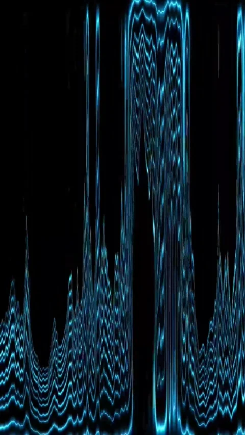 Animated blue energy waves seamless loop visual effects technology vertical.. Stock Footage 344286186