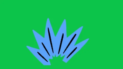 Animated Blue Explosion Comic Splash Lines Green Screen Stock Footage 343078689