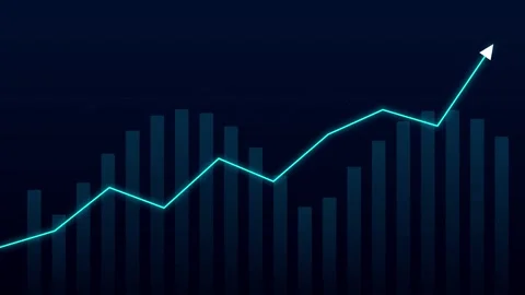 Animated Blue Financial Growth Chart with Rising Arrow Video stock 342791935