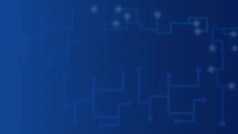Animated blue futuristic background with light from edges and components Stock Footage 313417403