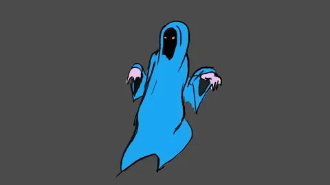 Animated Blue Ghost Moves and Dies Vidéo 147626032