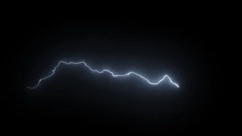 Animated Blue Lightning Thunder Strike with Powerful Electric Energy Glow Stock-Footage 344717166