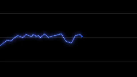 Animated a blue line graph showing an upward trend on a black background ch.. Stock Footage 318909918