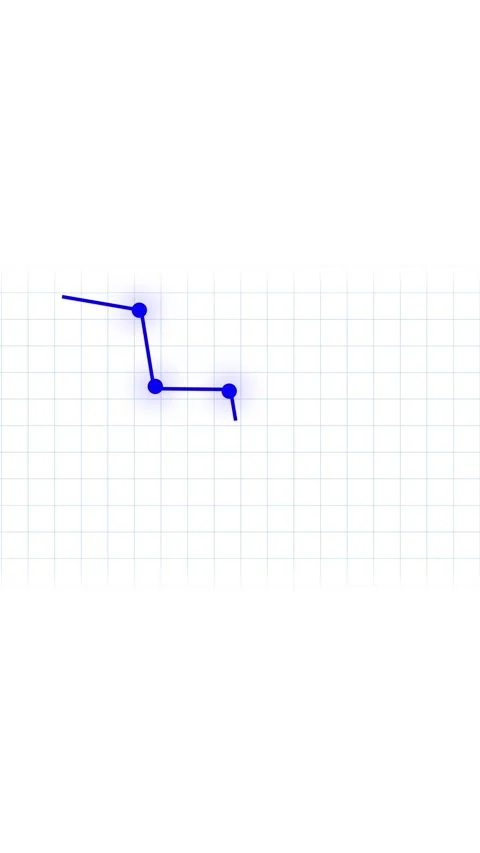 Animated blue line graph showing downward trend on grid background signifie.. 库存影片 331811750