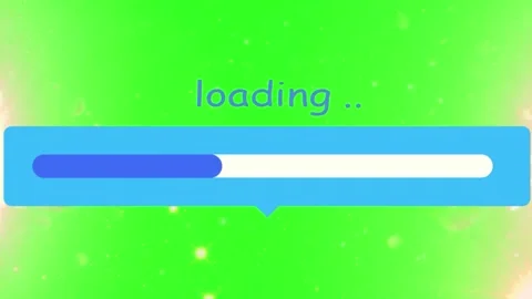 Animated Blue Loading Progress Bar with Sparkles on Green Screen Stock Footage 336661378