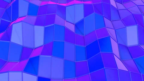 Animated blue low poly plane. Abstract three-dimensional background. 3d render Stock Footage 124996833