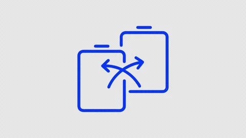 Animated Blue Mobile Data Transfer Phone Sync Sharing Line Drawing Smartphone Vídeos de archivo 337254207