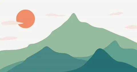 animated blue mountains nature backgroun... | Stock Video | Pond5