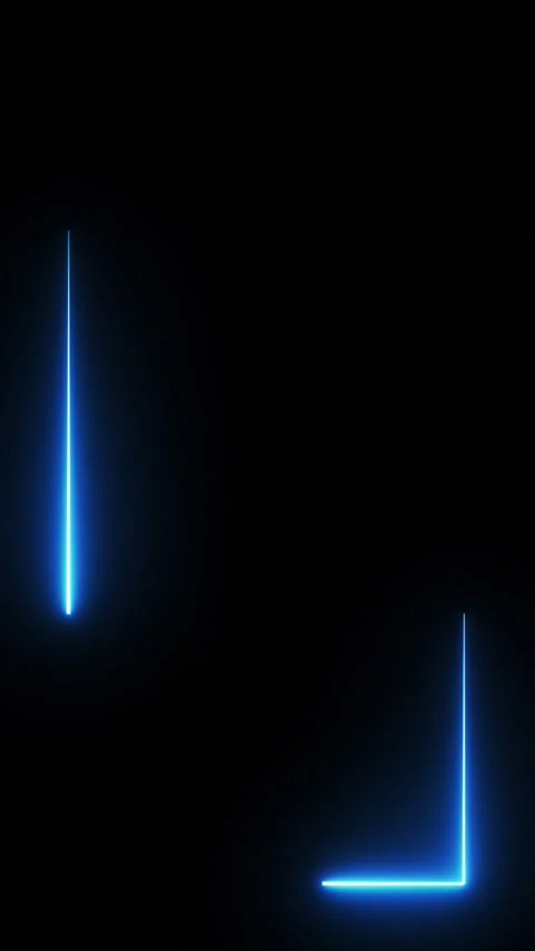 Animated blue neon frame on vertical black background for streaming overlays Stock Footage 338183744