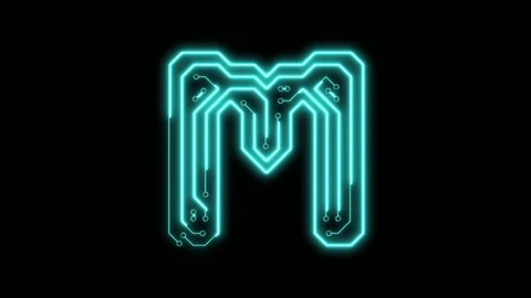 neon letter m
