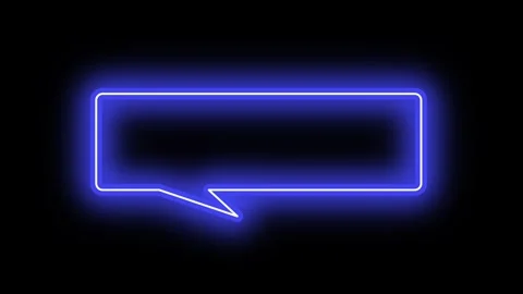 Animated blue neon speech bubble outline. The shape draws itself and glows 動画素材 319926072