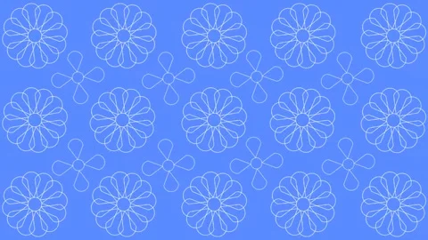 Animated blue ocean background of rotating flowers Stock Footage 254793091