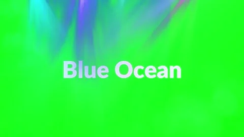 Animated blue ocean text overlay with light rays on green screen background Stock Footage 338386146