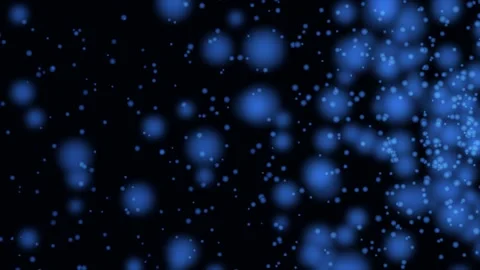 Animated blue particles floating in dark space with subtle light shifts for.. Video stock 343419563